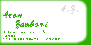 aron zambori business card
